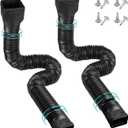 2 Pack Rain Gutter Downspout Extensions Flexible,Downspout Extender Diverter Extendable from 21" to 58". Drain Pipe Connector Extendable for Most Residential Downspouts (Black)