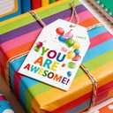 2 x You are Awesome Tags 3.3x2.1 Inch, 50 Pack Mini Thank You Cards Blank Back for Handwritten Notes, Appreciation Gifts for Teachers Nurses Coworkers Students