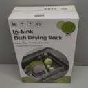 Over the Sink Expandable Dish Drainer Drying Rack In Stainless Steel for Small Kitchen, Counter Space Saving Modern Compact Metal Above Plate Dryer Strainer, Adjustable Hanging Inside Drain Holder