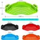 Clip On Strainer Silicone Pots and Pans, AUOON Pasta Strainer Clip on Food Strainer for Meat Vegetables Fruit Silicone Kitchen Colander, Green