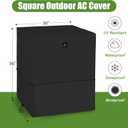 Air Conditioner Cover for Outside Units with Upgraded Fabric, Durable 600D AC Cover for Outdoor Air Conditioner, Fits up to 30W x 30D x 36H Inch Black