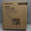 SUBICOO Folding Utility Cart Portable Rolling Crate Handcart Shopping Trolley Collapsible Tool Box, with Lid, on 4 Rotate Wheels, for Grocery, Shopping, Office, Teacher, Camp(Black)