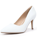 IDIFU IN3 High Heels Pumps Closed Toe Heels Women's Pumps Stiletto Pointed Toe Dress Shoes Wedding Prom Bridal Work Office Bride Bridesmaid Guest Trendy Dressy Fashion Comfortable Classic Pumps Shoes, Size 8