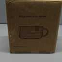 Oversized Soup Bowl with Handle: 38 oz Ceramic Soup Mug with Lid - Microwave Safe Jumbo Food Storage Container for Ramen Cereal Breakfast Meal Prep Office Lunch Dorm Living - Pea Green 6 In