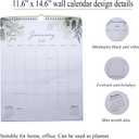 2 x Aesthetic Monthly Wall Calendar 2026 Runs from Jan 2026 to Dec 2026 Vertical 11.6x14.6'' Small Size Spiral Binding Hanging Wall Calendar Year's Planner with Clear Waterproof Cover