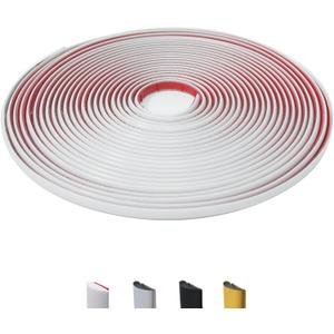 52.5 Ft Peel and Stick Wall Molding Trim, D-Shape Flexible Molding Trim White(Paintable) for Backsplash, Mirror, Wall, Window & Door Frames, Waterproof Self Adhesive Trim(W:0.4", T:0.1")