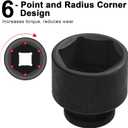 3 x JETECH 1/2 Inch Drive 32mm Standard Impact Socket, Chrome Molybdenum Alloy Steel, Shallow 6-Point Design, Metric