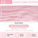 12 Pack Cheesecloth Table Runner 35 x 120 inch Long Boho Cheese Cloth Gauze Table Runners Semi Sheer Table Runner for Wedding Decor, Bridal Shower, Birthday Party (Light Pink)