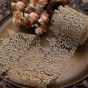 Venice Lace Trim with Gold Embroidery - 4.8 Yards Metallic Lace for Sewing, Clothes & Cake Decoration