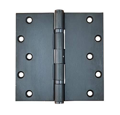Hinge Outlet Square Ball Bearing Commercial Door Hinges, Heavy Duty Steel,Non-Removable Pin (6 Inch,Oil Rubbed Bronze, 2 Pack)