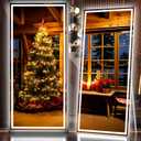 Hasipu Full Length Mirror with Lights, 79" x 32" LED Lighted Floor Standing Mirror, Full Body Dressing Hanging Mounted Mirrors, Dimmable, Tempered Glass, Safe to Use, Square White