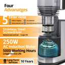 Cold Press Juicer, Upgraded AC Motor Masticating Juicer, Food-Grade Stainless Steel Auger, BPA-FREE Slow Juicing Extractor Machine with Easy Clean 5.8" Feeding Chute for Whole Vegs and Fruits