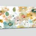 Framed Colorful Wildflower Canvas Wall Art Wildflowers Canvas Pictures Rustic Botanical Artwork Abstract Watercolor Artwork for Home Living Room Bedroom Kitchen Office Wall Decor 20"x40"