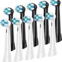 iO Replacement Heads Compatible with Oral B iO, Brush Heads for iO 2/3/4/5/6/7/8/9/10 Series Electric Toothbrushs, Medium Softness, Removes Stubborn Plaque, 5 Black/5 White (Multi-colored)