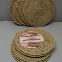 12 in Round Woven Placemats Plate Chargers Set of 10, Rattan Wicker Table Mats for Dinner Plates, Boho Farmhouse Rustic Place Mats for Dining Table Decor (Natural Color)