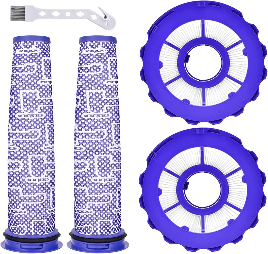 Filter Kits Compatible with Dyson DC40 UP16 UP19, 2 Post-Motor Filters & 2 Pre-Motor Filters for Light/Slim Ball Animal, Multi Floor, Origin, Total Clean Vacuum, Compare to Parts 923587-02 & 922676-01