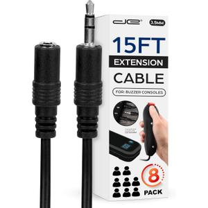 Digital Energy 15 Ft Extension Cables for Handheld Game Buzzer System 8-Pack