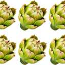 Funzhan 6pcs Small Faux Artichokes Decoration, Green Artificial Artichoke