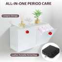 Pad Holder for Bathroom 2 Pack, Wall Mounted Tampon Holder for Bathroom with Lid, Feminine Product Organizer for Home University Apartments Dorm (White)