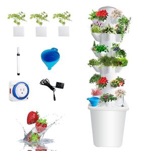 LGEXRCH 30 pods Hydroponics Tower Growing System Indoor Vertical Garden Planter Indoor Smart Garden Kit with Pump and Movable Water Tank Vegetable Plant Gift for Gardening Lover (30 Plant)