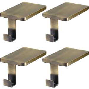 ARCHCRTC 4 Pcs Christmas Stocking Holder for Mantel Fireplace Metal Stocking Hangers Hanging Hooks Heavy Duty Weighted Stocking Holder Bases for Xmas Shelf Fireplace Stair Decor (4, Bronze)