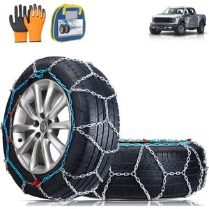 Coco Bird Heavy Duty Snow Chains Tire Chains for Light Truck, SUV & Pickup, Easy Installation, Wear-Resistant Alloy Steel for Superior Traction & Stability, Set of 2（SCRV-270）