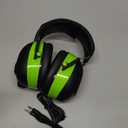 2025 AM/FM Radio Ear Protection Headphones with Backlit Digital Display, 120H Working Time, Rechargeable Hearing Protector, 30dB Noise Reduction Safety Earmuffs for Mowing, Construction, Work, Green