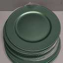 Gerrii 12 Pcs Metallic Bead Charger Plates 13 Inch Plastic Round Plates Bulk Wedding Beaded Chargers for Table Party Event Decoration(Green)