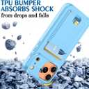 Petocase for iPhone 17 Pro Wallet Case Card Holder Slot Ultra Slim Fit Flexible TPU Gel Rubber Soft Skin Silicone Protective Phone Case Cover for Apple iPhone 17 Pro 6.3 inch Light Blue