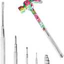 6 in 1 Flower Hammer & Screwdriver Tool, All In One Screwdriver Hammer Tools Set, Best Gift for Birthday Valentine's Mother's day Christmas Thanksgiving Halloween (Dark Pink)