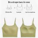 Girls Cami Crop Built-in Training Bra Seamless Bralette Sports Tank Tops Undershirt with Adjustable Straps White Bra 8-16Y (X-Large)