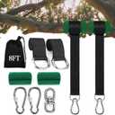 Tree Swing Straps Hanging Kit (Set of 2), Tree Swing Straps Holds 5000 lbs with Tree Protector, Heavy Duty Carabiner and Swivel Perfect for Swings & Hammocks(8 FT) (Black)