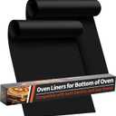 Oven Liners for Bottom of Oven - 2 Pack Large Heavy Duty Oven Mats, 17"x 25" Reusable Matt Liner for Electric, Gas, Toaster Ovens & Grills, BPA & PFOA Free, Kitchen Essentials, Black