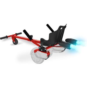 Hover-1 Falcon-1 Buggy Attachment | Turbo LED Lights, Compatible with All 6.5" & 8" Hoverboards, Hand-Operated Rear Wheel Control, Adjustable Frame, Easy Install