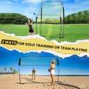 Volleyball Training Equipment, Volleyball Net System with Freely Height-Adjustable for Backyard, Volleyball Practice Net for Serving Setting Spiking, Easy Set Up for Indoor and Outdoor Use, 14 x 11 FT