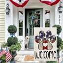 4 x CROWNED BEAUTY 4th of July Patriotic Garden Flag Paw Print 12x18 Inch Double Sided Independence Day Outside Welcome Small Yard Decoration (Multi)