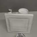 FEITON Square Bathroom Exhaust Fan with LED Light, 110 CFM 30W 4 Inch Duct, 110-220V 1.0 Sones Quiet Bathroom Ventilation Fan Light Combo Ceiling Mount