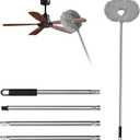 Storystore Ceiling Fan Cleaner Duster - Adjustable Duster with Extension Pole,Dusters for Cleaning Fan Blade, Walls and Cobweb (Grey)