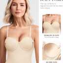 BRABIC Bodysuit Shapewear for Women Tummy Control Dress Backless Bodysuit Tops Body Shaper with Built-in Bra (Beige, Medium)