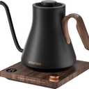 INTASTING Electric Kettle, Gooseneck Electric Kettle, 1 Precise Temperature Control, Stainless Steel Interior, Quick Heating for Pour Over Coffee, Tea & Boiling Water, 0.9L (Onyx Black)