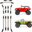 MEUS RACING SCX24 Links High Clearance Chassis Steering Links Set 10pcs 133.5mm Wheelbase for SCX24 Deadbolt AXI90081 B17 AXI00004 1/24 RC Crawler Car