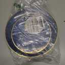 PLASTICPRO 32 Pieces Crystal Design Plastic Plates Combo Pack 7 inch and 10 inch Gold Rim Elegant Disposable Plates, Transparent Blue