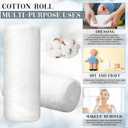 VitalCozy 2 Pack White Cotton Roll Non-sterile Cotton for Wound Care Absorbent Soft Cotton Rolled Multipurpose Cotton Use for Cosmetic Application and Product Removal