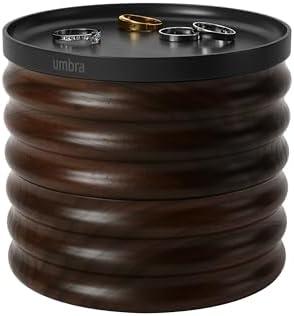 UMBRA Tesora Wood Jewelry Box, Black/Walnut