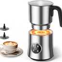 Milk Frother and Steamer, 4-in-1 Electric Frother for Hot & Cold Foam, One-Touch Operation for Cafe-Style Lattes & Cappuccinos, Fast Heat, Dishwasher Safe, 30.44Oz/900ML