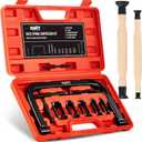 Orion Motor Tech Valve Spring Compressor, 10pcs Valve Spring Removal Tool with Solid C Clamp, 5pcs Collet Pusher Adapters for Motorcycle, ATV, Car, Small Engine Vehicle Equipment (Red)