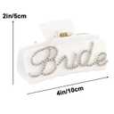 Atoden Bride Hair Claw Clips Rhinestone Bride Logo White Large Acrylic Clips for Bridal Shower Bachelorette Party Decorations Wedding Hair Accessories Engagement Bridesmaid Gifts