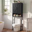 Over The Toilet Storage Cabinet,23.6" W Bathroom Organizer, Black, Farmhouse 23"