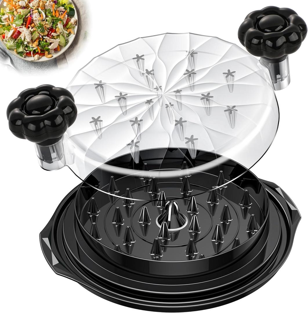 Chicken Shredder Tool Twist Large - 10'' Pro Meat Shredders for Chicken Breast, Visible Kitchen Gadgets Grinder Machine with Brush, Strong Anti-Slip Strip, Ergonomic Handle, BPA Free (Black)