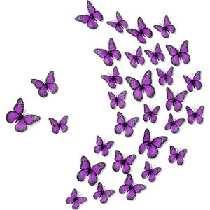Chuangdi Monarch Butterfly Decoration 3 Size Fake Butterflies Realistic Butterfly Crafts Artificial Wall Decor for Craft Home Wedding Classroom Birthday Party Decorations(Purple,48 Pack)